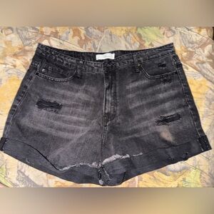 KanCan Black Distressed Jean Shorts
